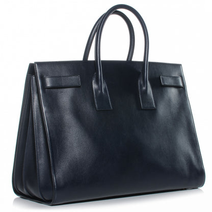 Saint Laurent Leather Large Sac de Jour Carryall Midnight Blue 3 of 8