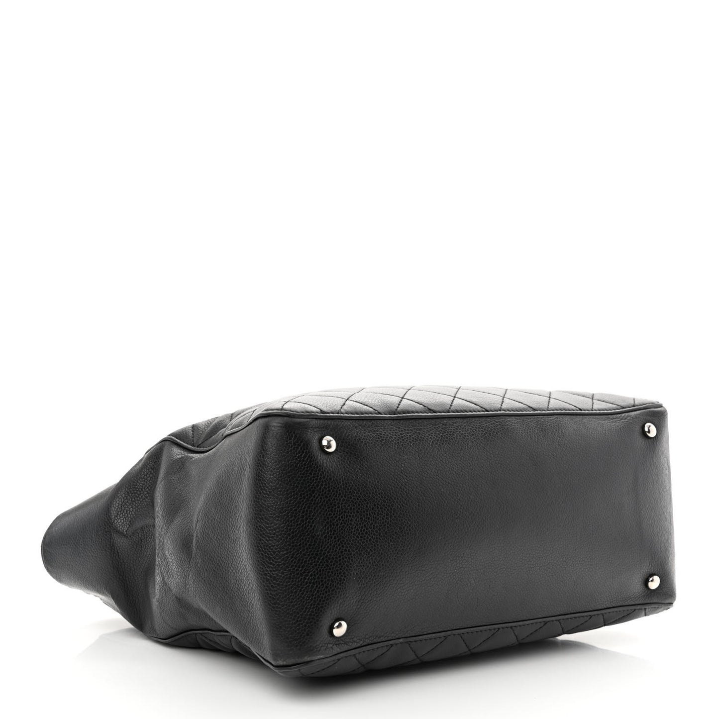 Caviar Quilted Large CC Box Shopping Tote Black