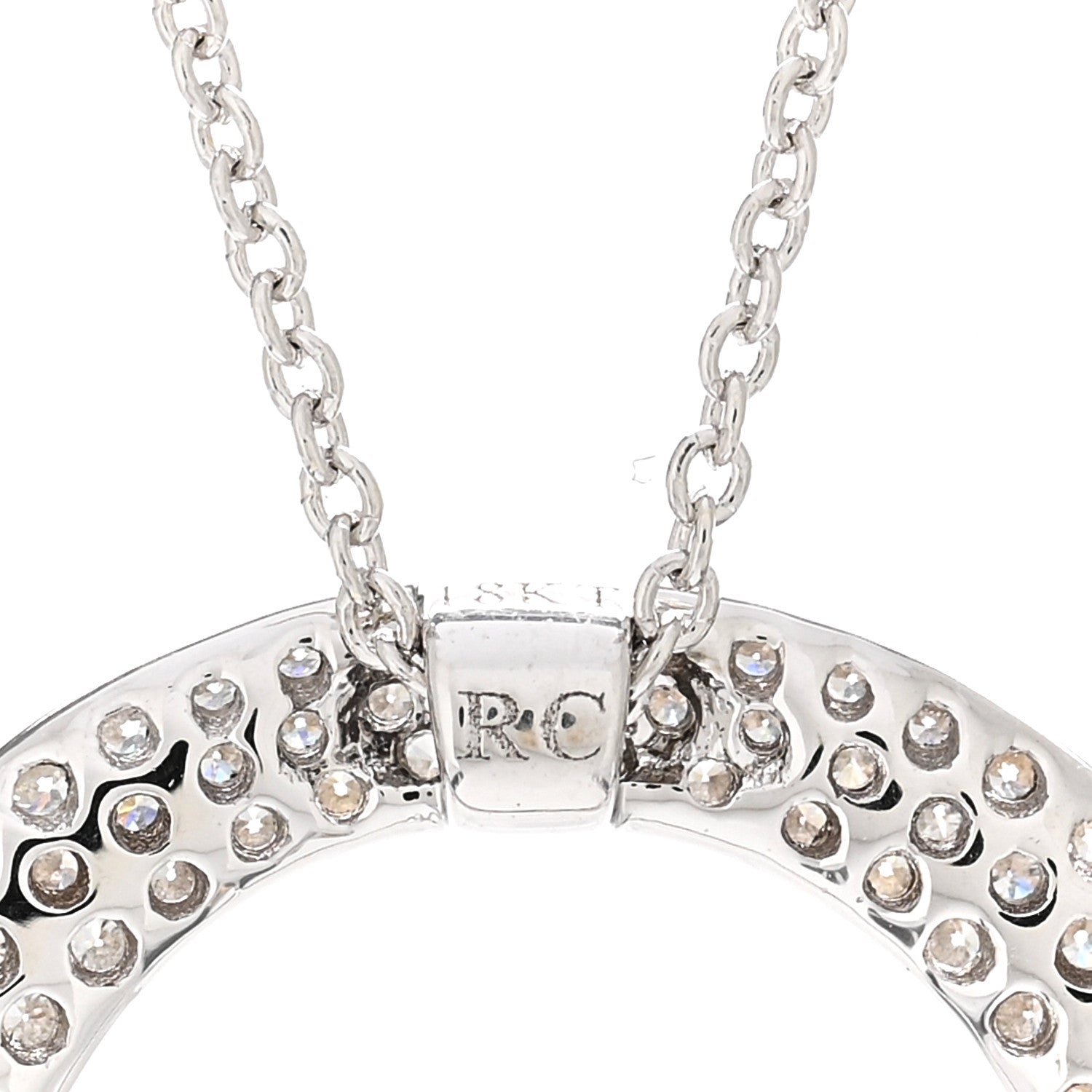 Roberto Coin 18K White Gold Diamond 20mm Scalare Necklace 4 of 4