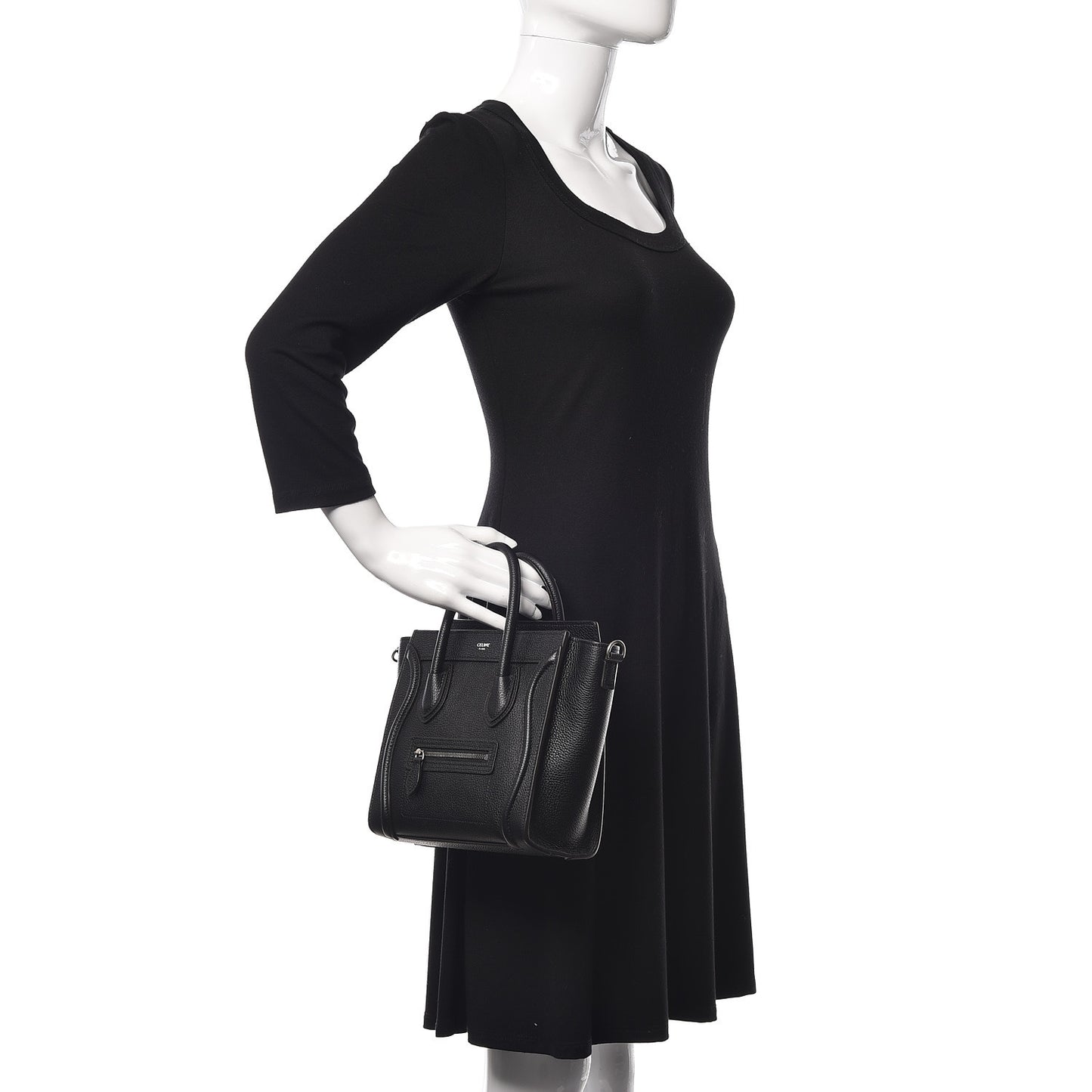 Drummed Calfskin Nano Luggage Black