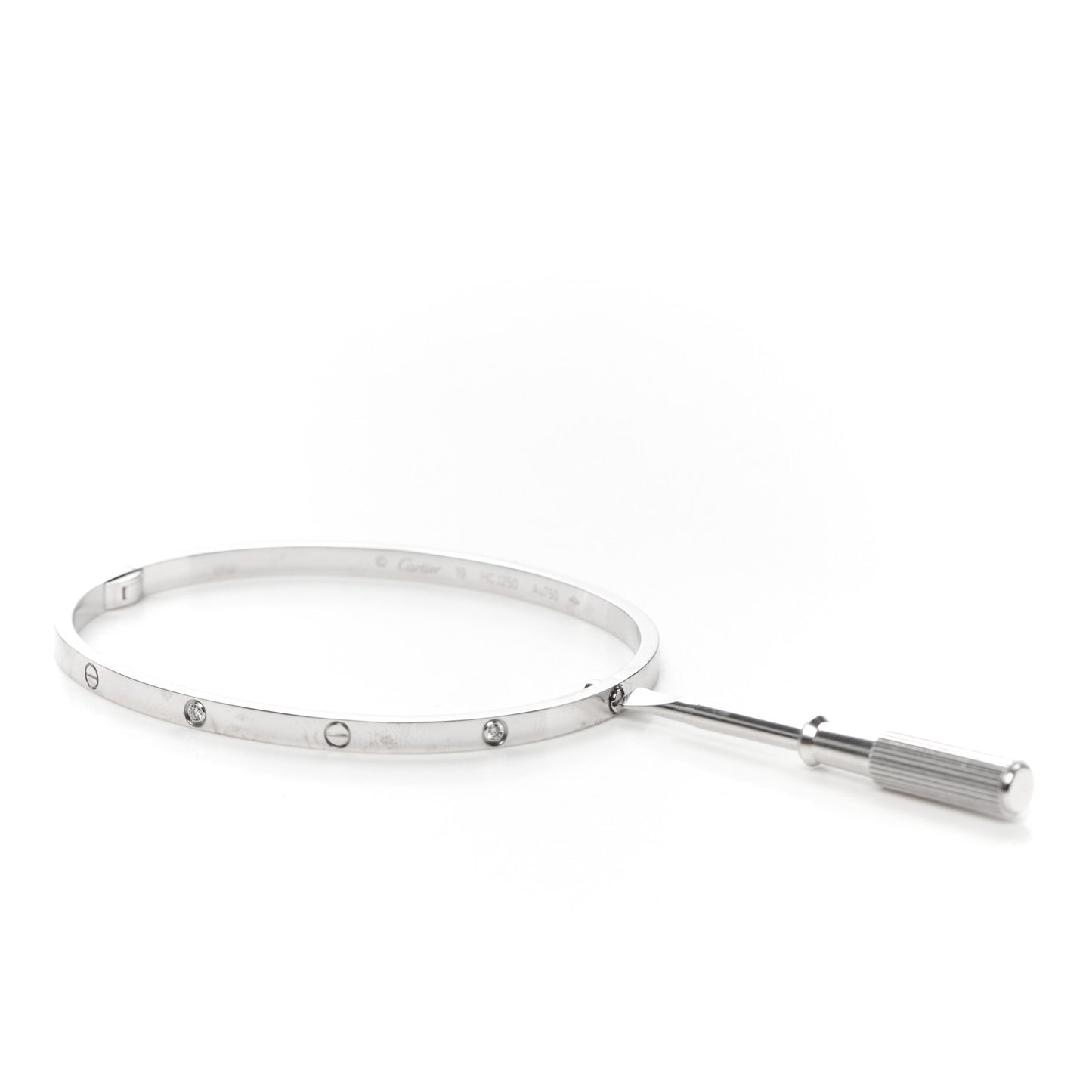 18K White Gold 6 Diamond Small LOVE Bracelet 19