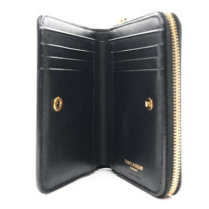 Saint Laurent Patent Tartarugato Monogram Compact Wallet Brown 6 of 8