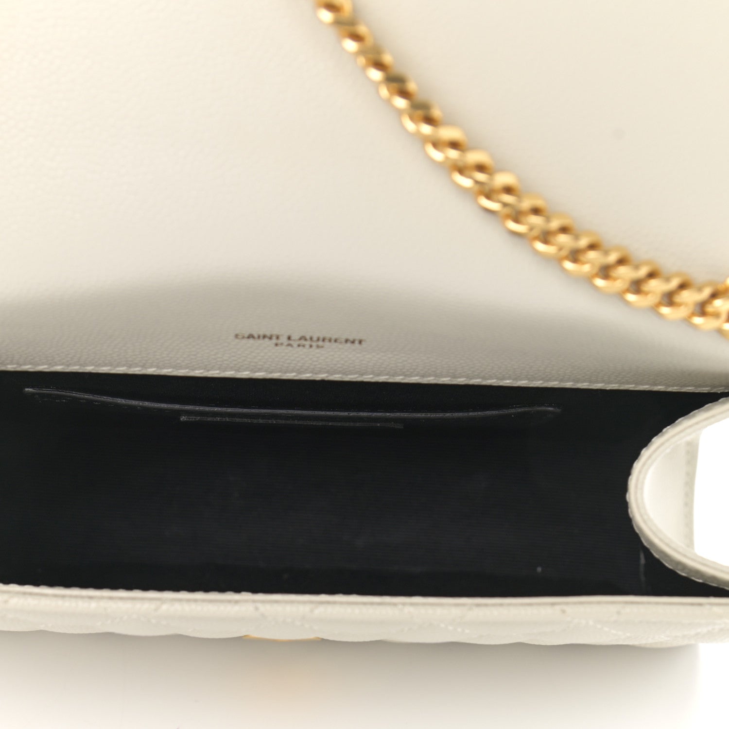 Saint Laurent Grain De Poudre Textured Mixed Matelasse Triquilt Small Monogram Satchel Crema Soft 5 of 13