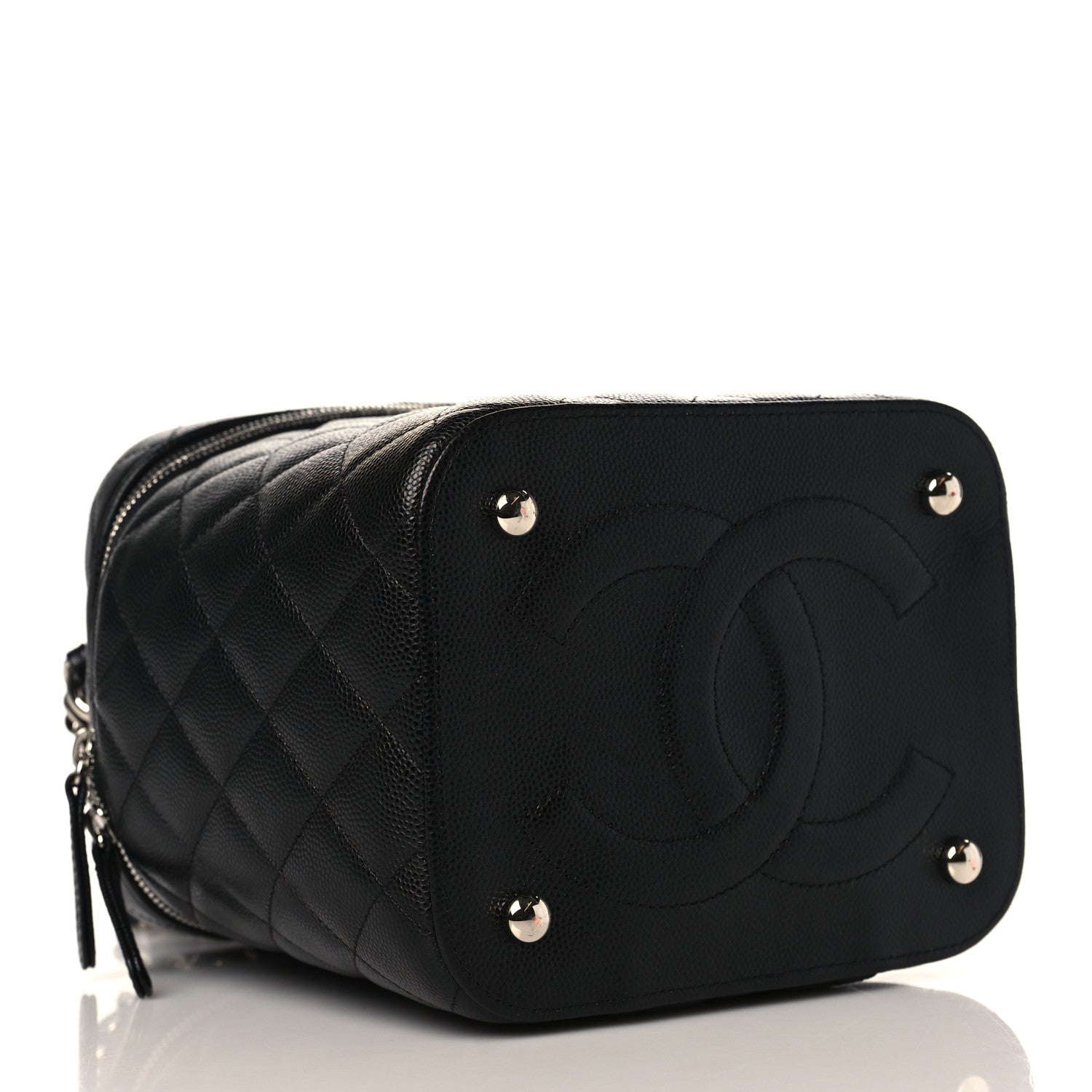 Chanel Caviar Quilted Small Top Handle Vanity Case With Chain Black 4 of 9