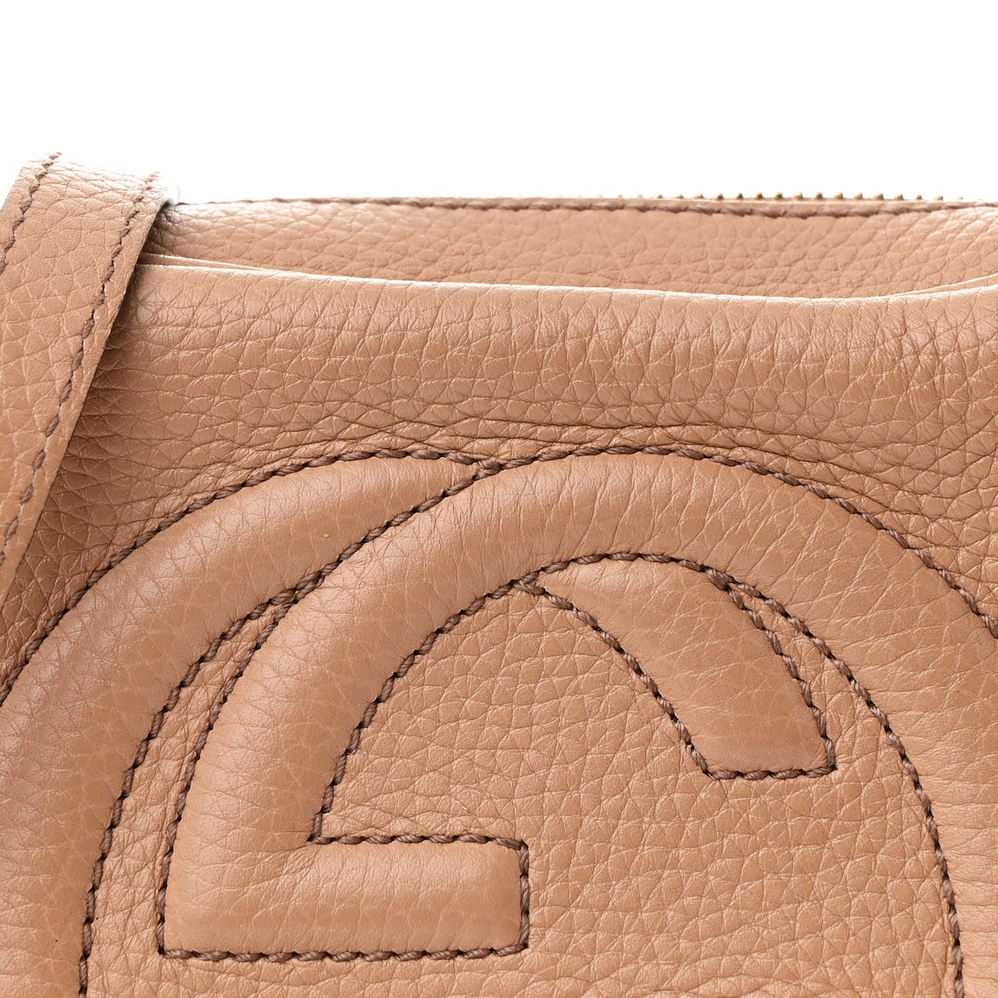 Pebbled Calfskin Small Soho Disco Bag Camelia