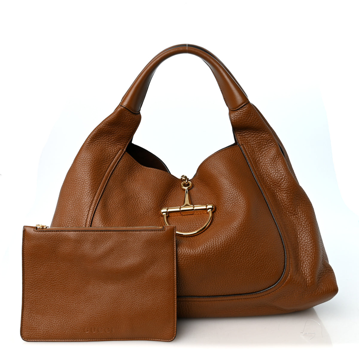 Gucci Grained Calfskin Softbit Maxi Shoulder Bag Brown 3 of 10