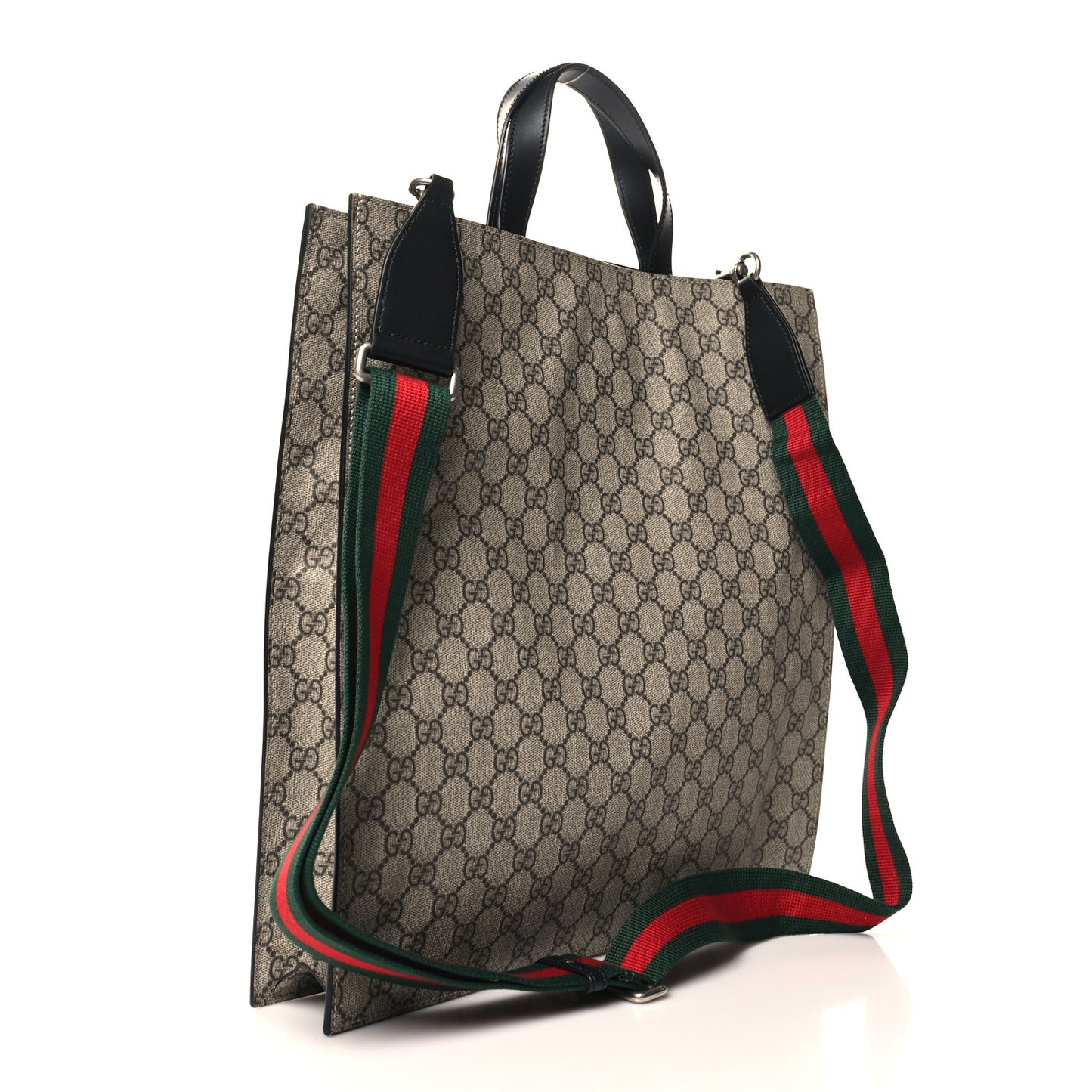 Soft GG Supreme Monogram Web Vertical Tote Black