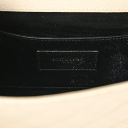 Saint Laurent Grain De Poudre Textured Mixed Matelasse Triquilt Small Monogram Satchel Crema Soft 6 of 11