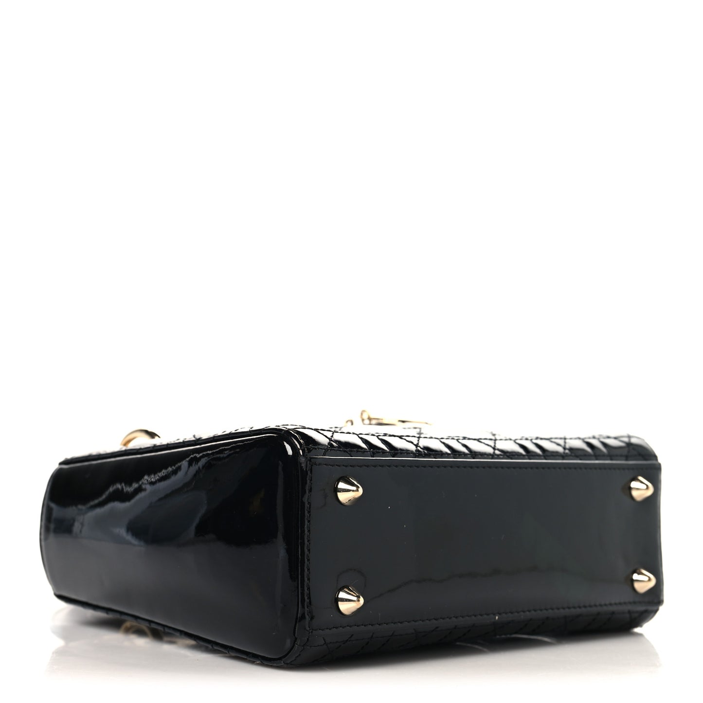 Patent Cannage Small Lady Dior Black