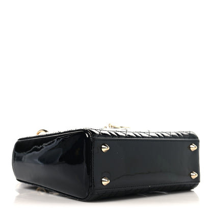 Christian Dior Patent Cannage Small Lady Dior Black 4 of 12