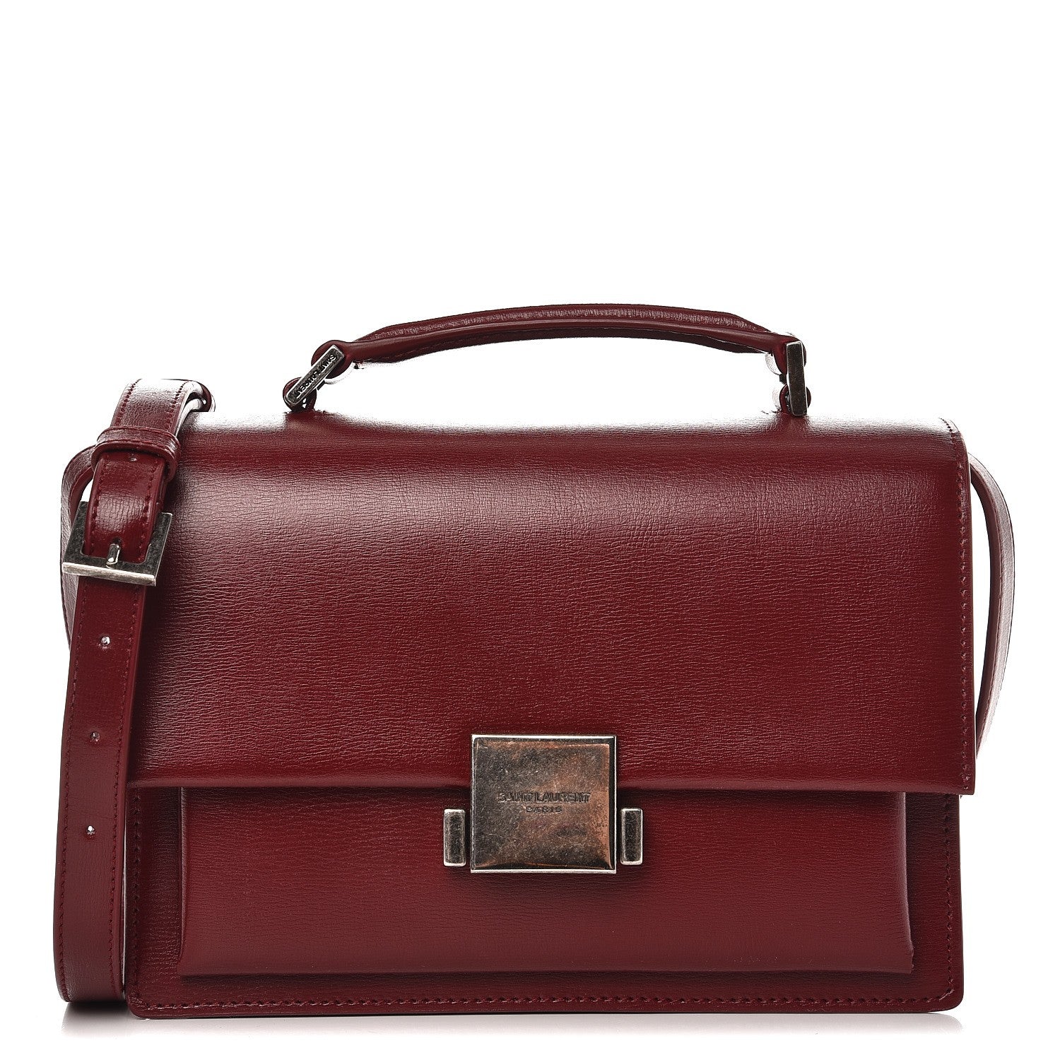 Saint Laurent Calfskin Medium Bellechasse Satchel Burgundy 1 of 8