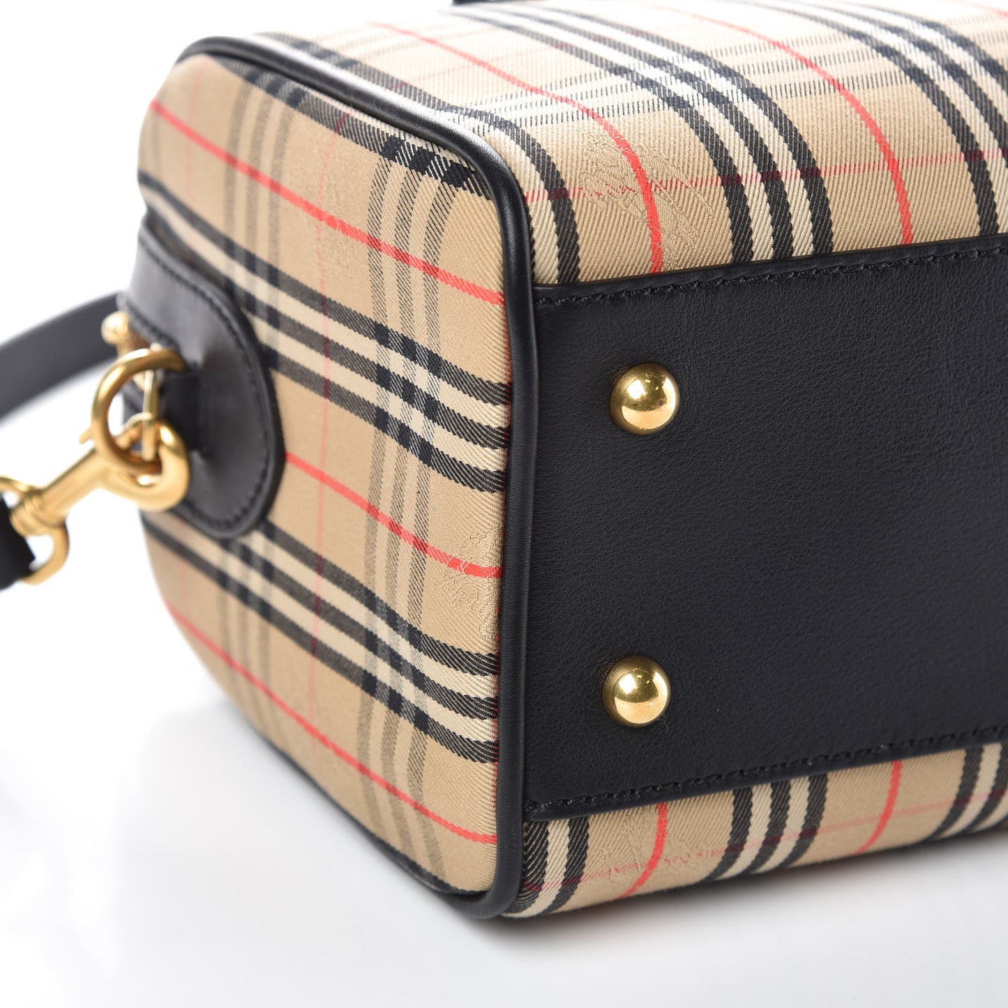 Smooth Calfskin 1983 Knight Check Link Bowling Bag Black