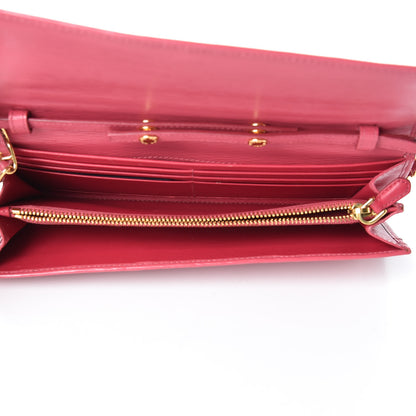 Prada Vitello Move Oro Chain Wallet Peonia 5 of 10