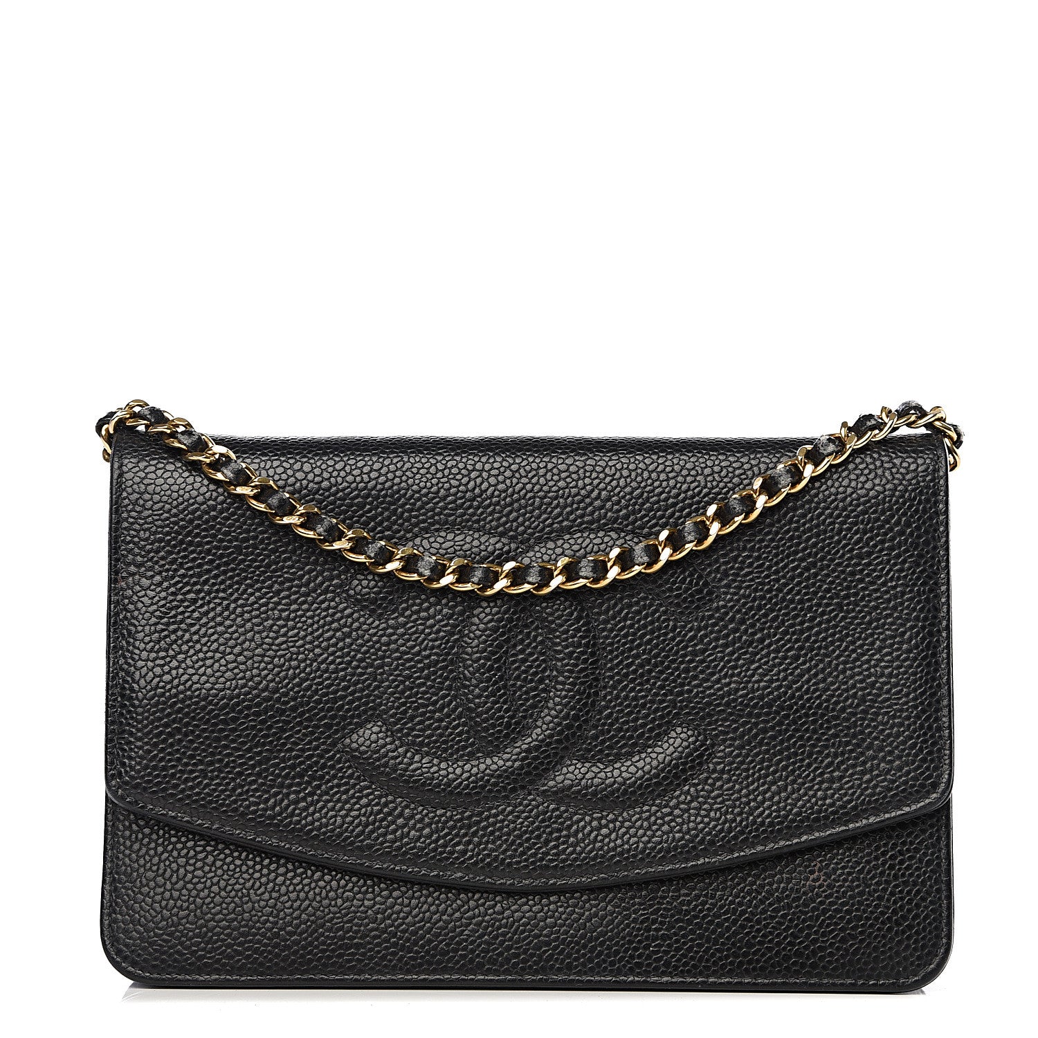Chanel Caviar Timeless CC Wallet On Chain WOC Black 1 of 17