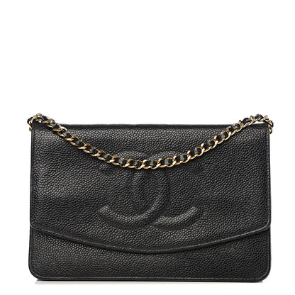 Chanel Caviar Timeless CC Wallet On Chain WOC Black 1 of 17