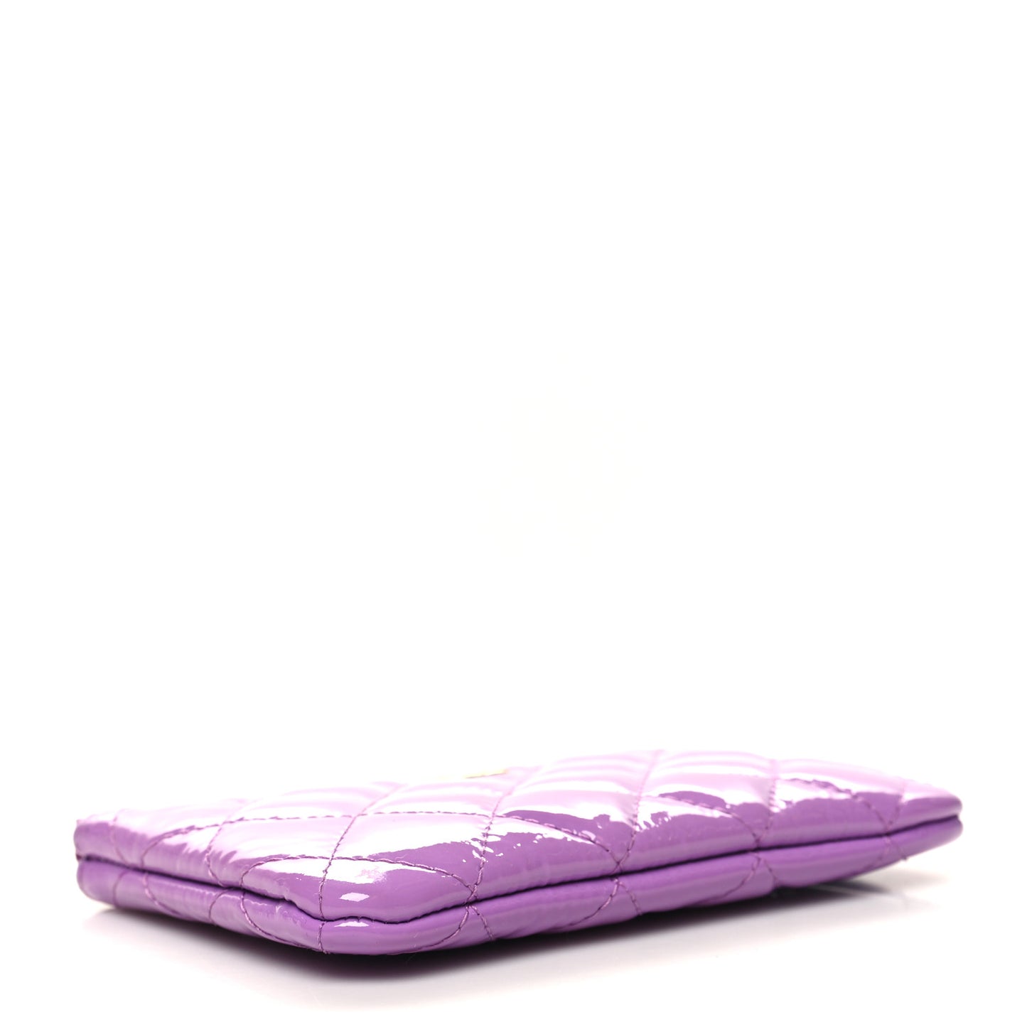 Patent Quilted Small Cosmetic Case Purple