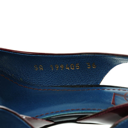 Saint Laurent Vitello Vernice Nicole 80 Slingback Pumps 36 Burgundy 7 of 8