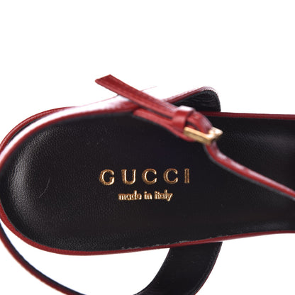 Gucci Malaga Kid Allie Platform Sandals 37.5 Hibiscus Red 8 of 9