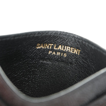 Saint Laurent Grain De Poudre Monogram Credit Card Case Black 6 of 7