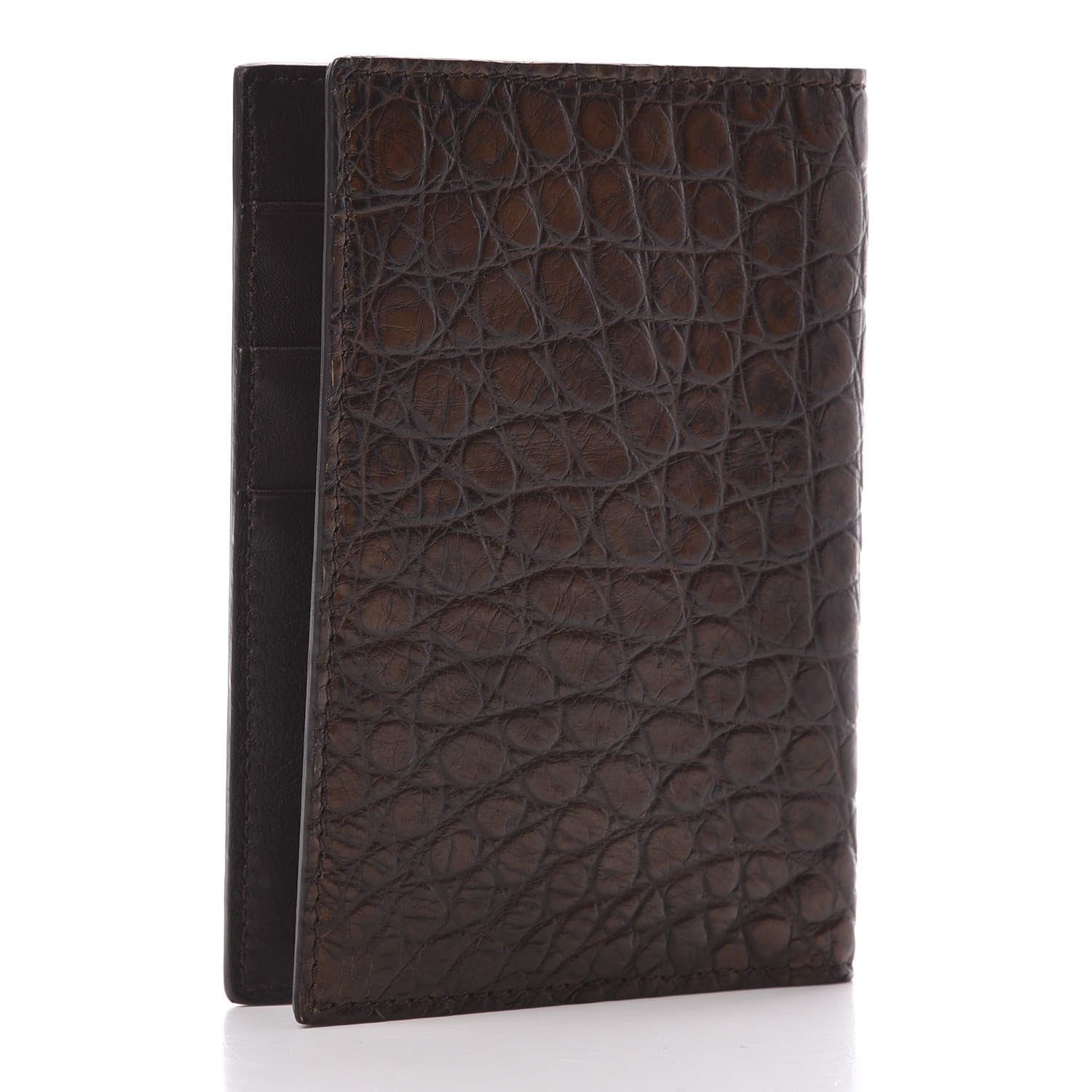 Gucci Crocodile Passport Case Brown 2 of 7