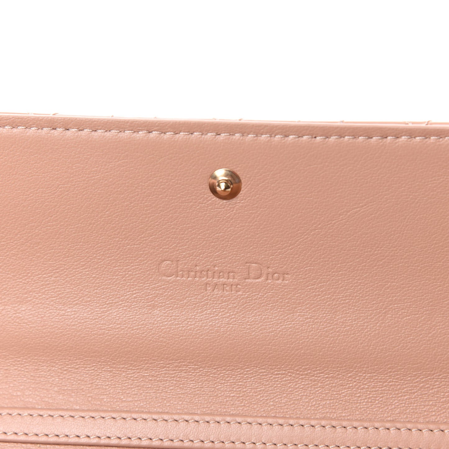 Patent Cannage Lady Dior Wallet On Chain Beige