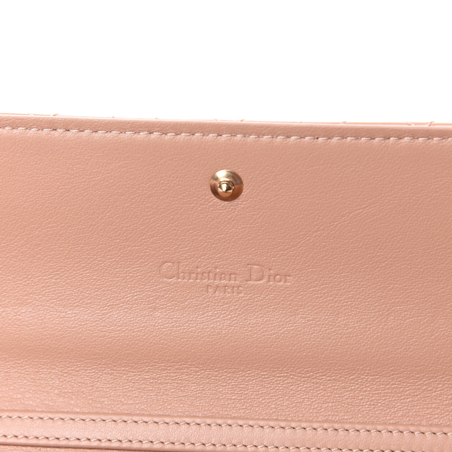 Christian Dior Patent Cannage Lady Dior Wallet On Chain Beige 6 of 11