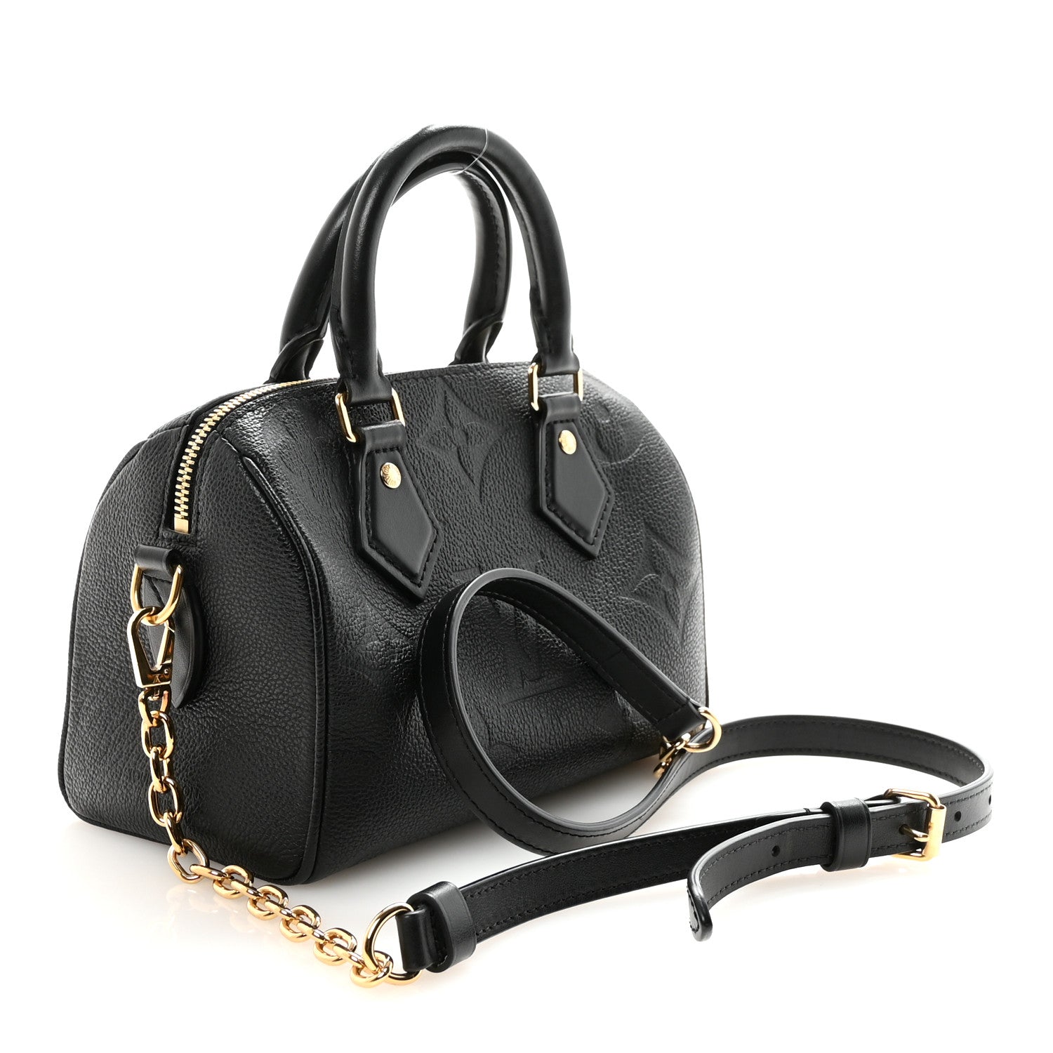 Louis Vuitton Empreinte Monogram Giant Speedy Bandouliere 20 Black 3 of 9