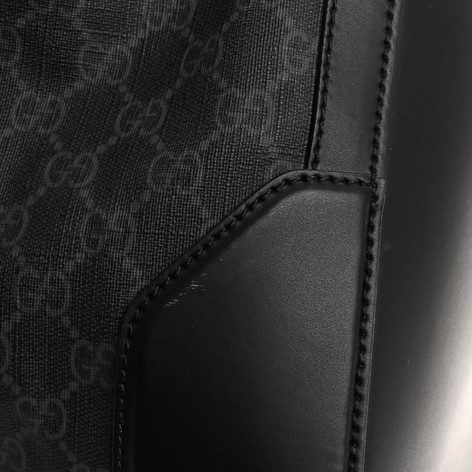 Gucci Soft GG Supreme Monogram Appia Calfskin Web Large Carry On Duffle Bag Black Grey 11 of 12