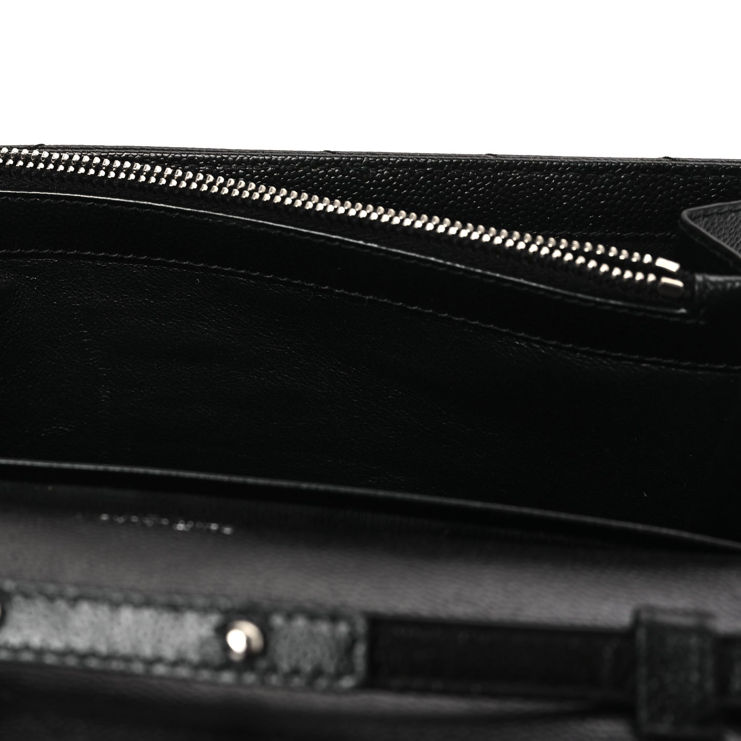 Grain De Poudre Matelasse Chevron Monogram Chain Wallet Black