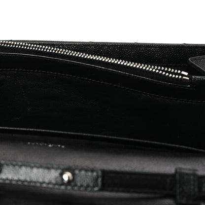 Saint Laurent Grain De Poudre Matelasse Chevron Monogram Chain Wallet Black 11 of 12