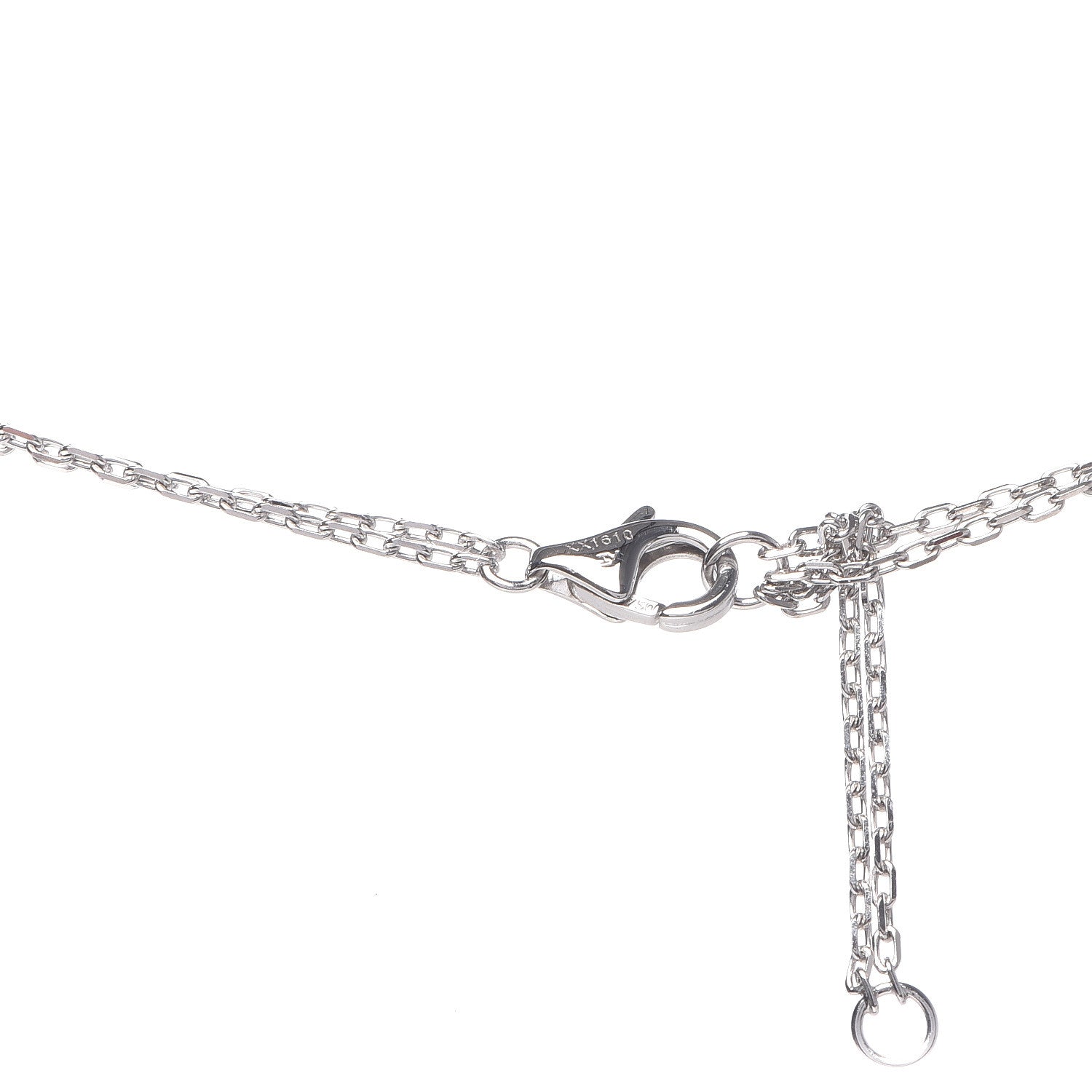 Cartier 18K White Gold Ceramic Diamond Three Ring LOVE Necklace 6 of 8