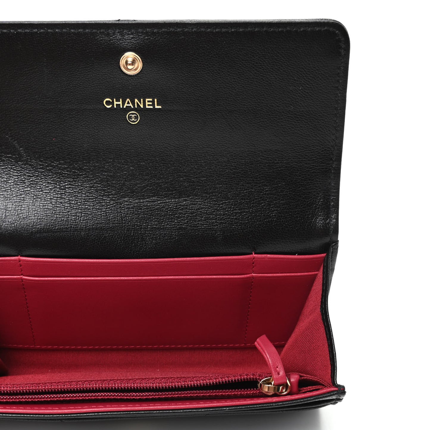 Lambskin Quilted Chanel 19 Flap Wallet Black