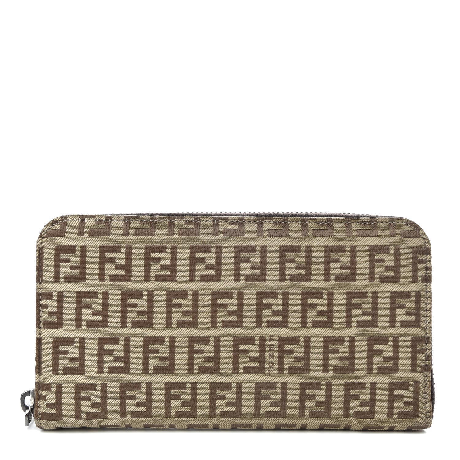 Fendi Zucchino Zip Around Wallet Dark Brown 1 of 8