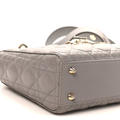 Christian Dior Lambskin Cannage Small My ABCDior Lady Dior Grey 9 of 10