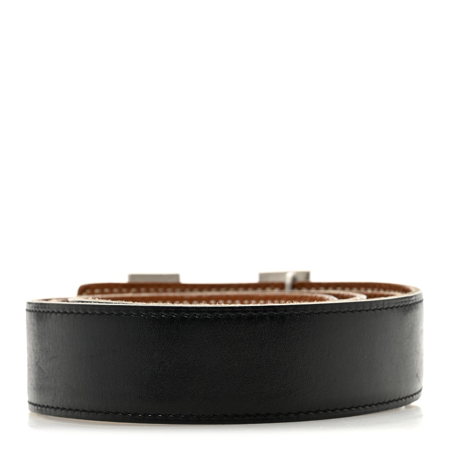 Hermes Box Togo 32mm H Belt 95 38 Black Gold 2 of 7