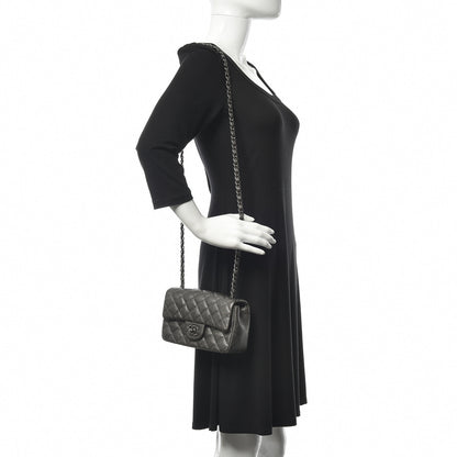 Chanel Metallic Caviar Quilted Mini Rectangular Flap Dark Silver 3 of 16