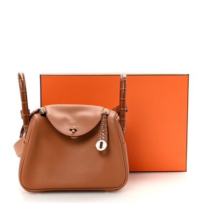 Hermes Matte Alligator Swift Mini Touch Lindy 20 Gold 10 of 10