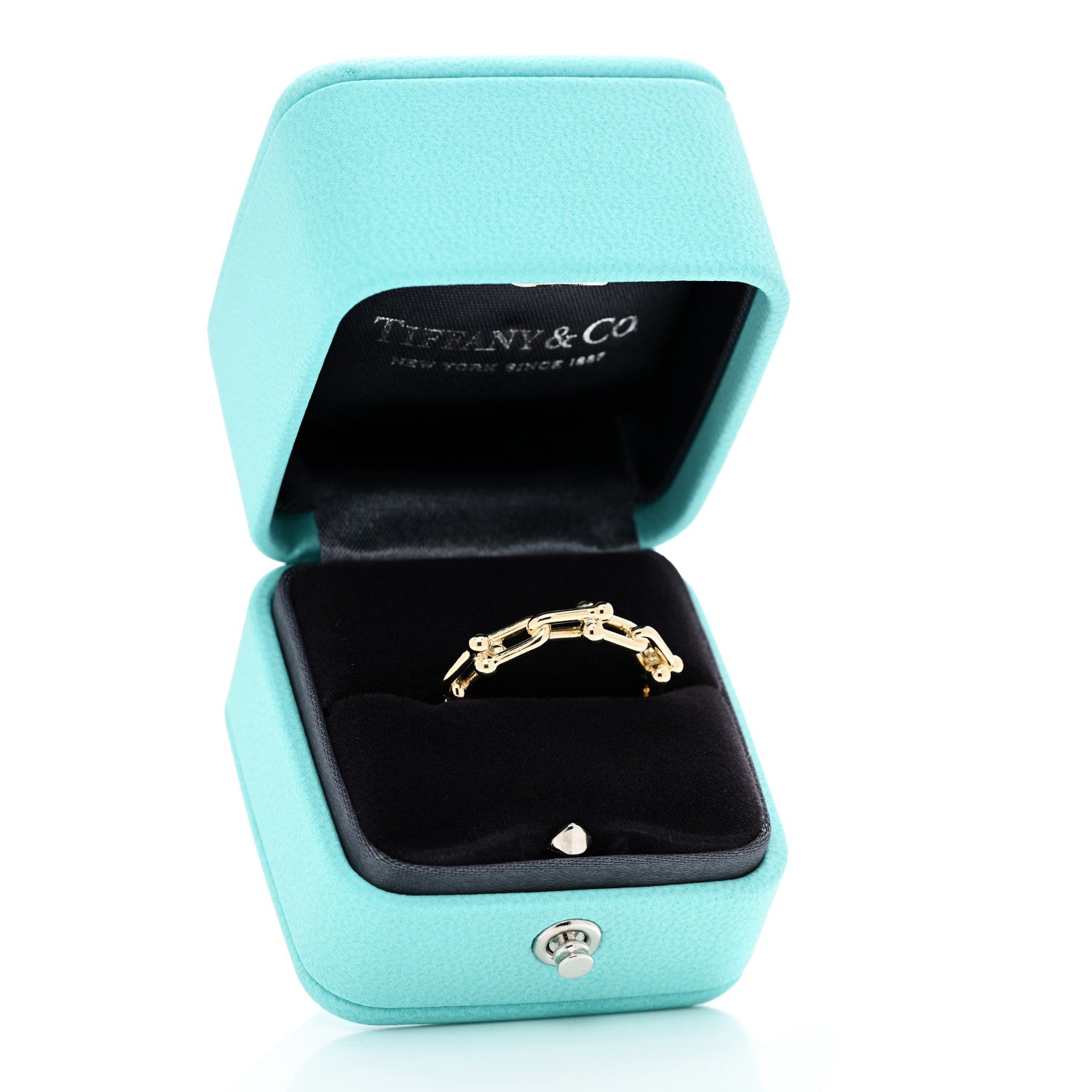 Tiffany 18K Yellow Gold Hardwear Micro Link Ring 54 6.75 7 of 7
