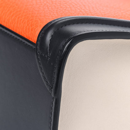 Celine Elephant Calfskin Nano Tri-Color Luggage Bright Orange 12 of 14