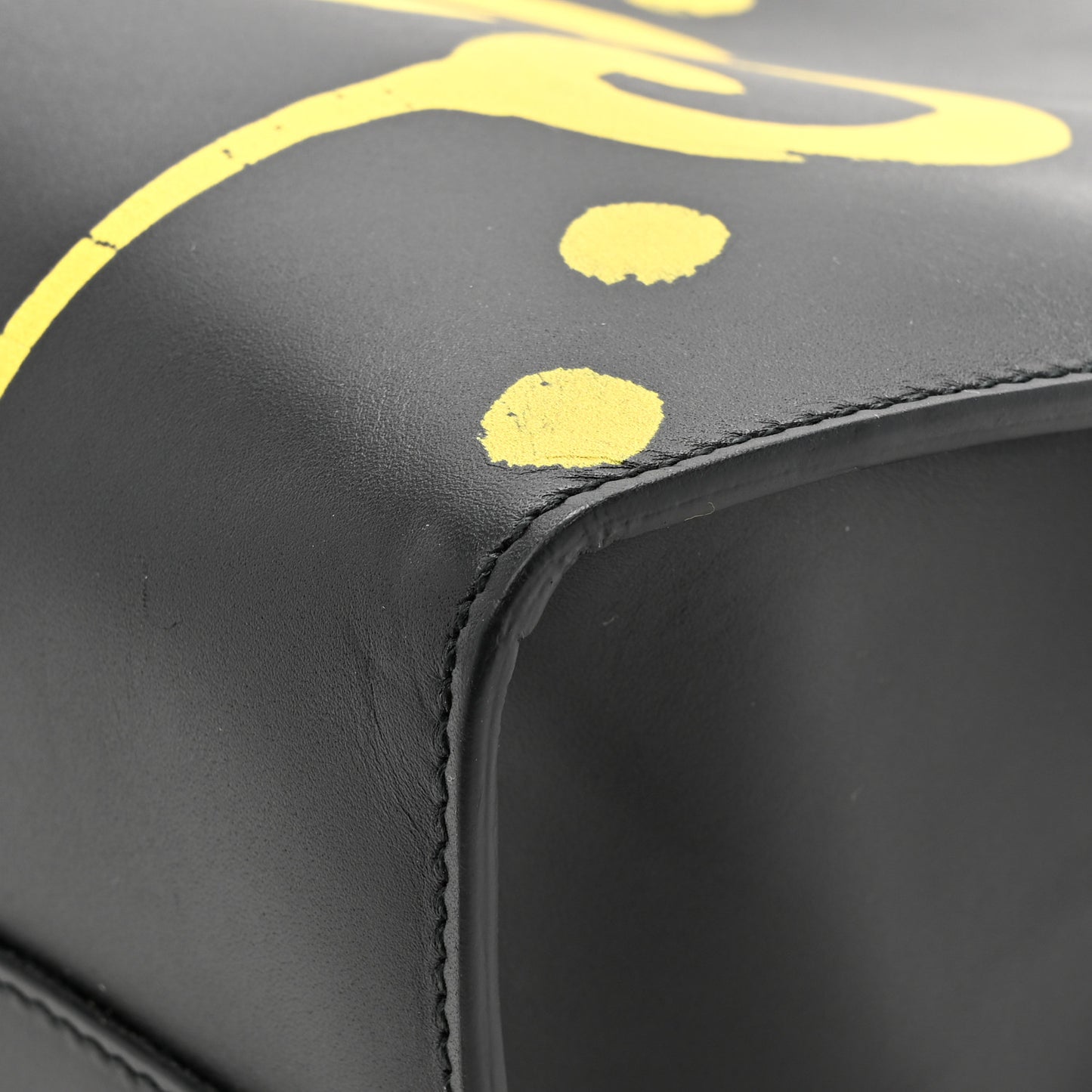 Calfskin GucciGhost Real Medium XL Tote Black Yellow
