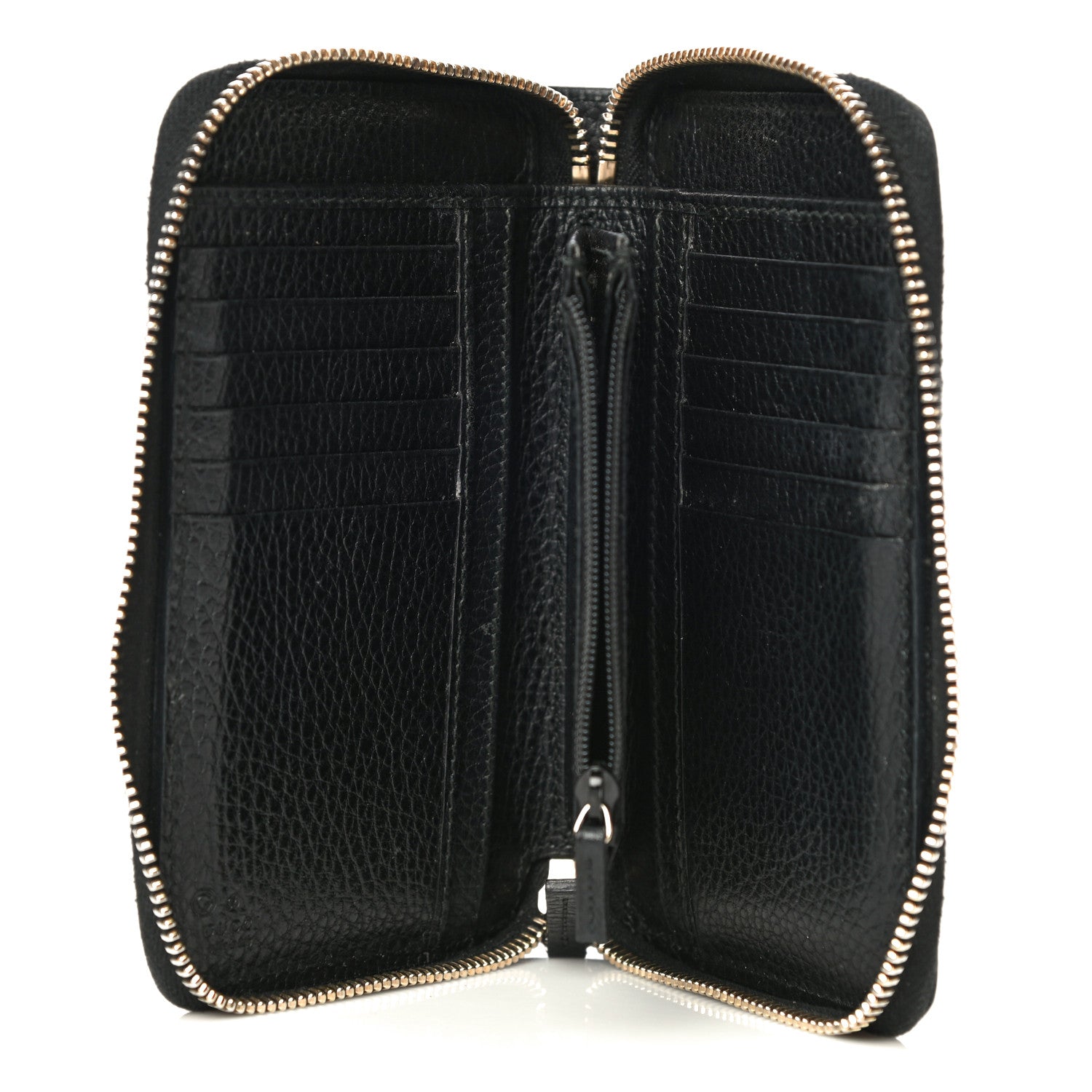Gucci Pebbled Calfskin Zip Around Wallet Black 11 of 15