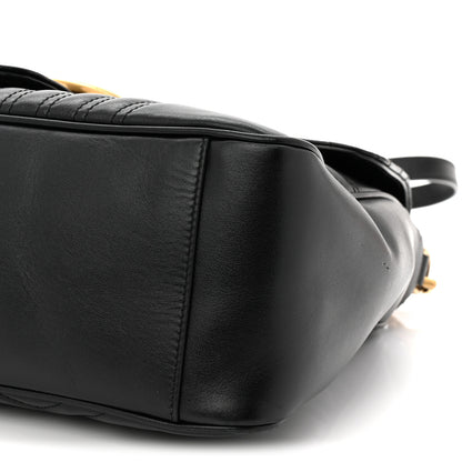 Gucci Calfskin Matelasse Medium GG Marmont Top Handle Shoulder Bag Black 10 of 10
