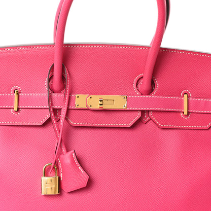 Hermes Epsom Candy Birkin 35 Rose Tyrien 8 of 10