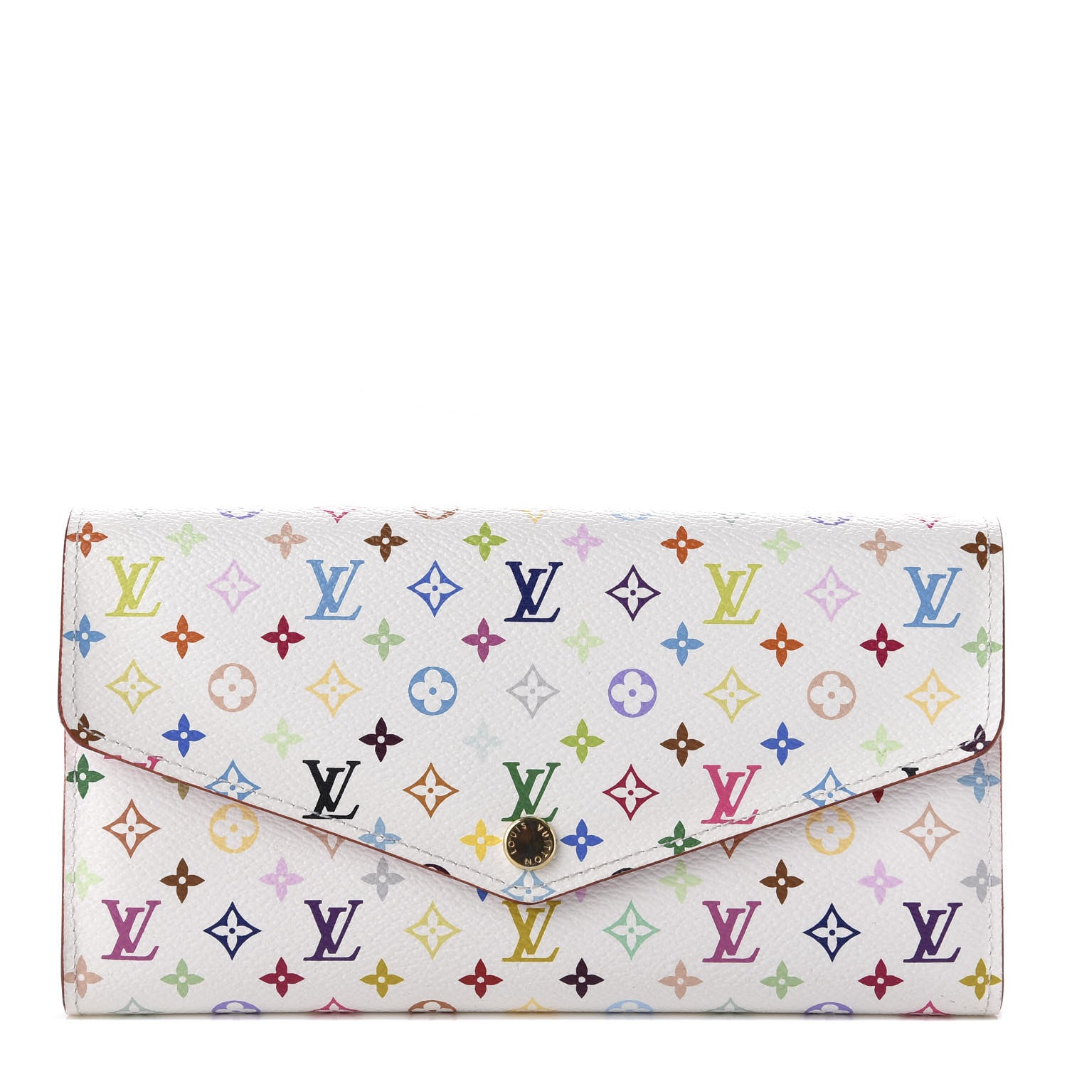 Louis Vuitton Multicolor Sarah Wallet NM White Litchi 1 of 9