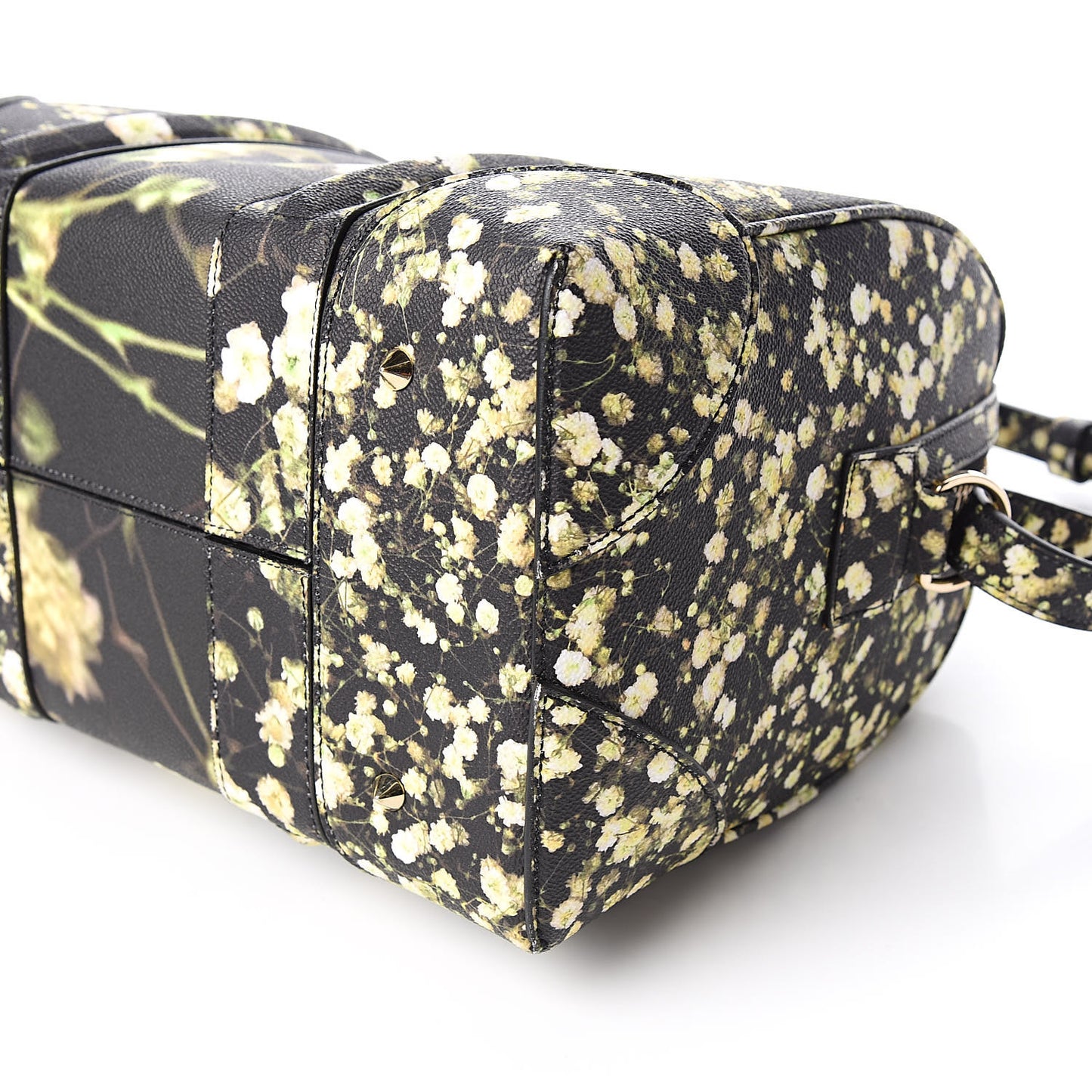 Textured Coated Canvas Baby's Breath Print Medium Lucrezia Black