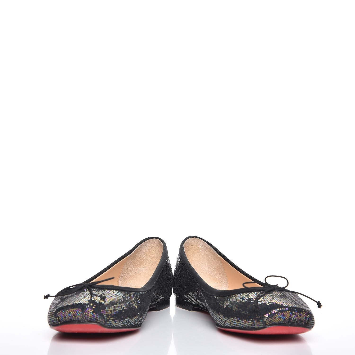 Christian Louboutin Glitter Spotlight Rosella Flats 38 Blue Khol Black 5 of 11