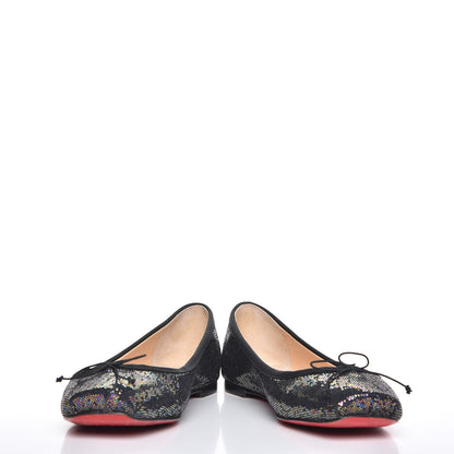 Christian Louboutin Glitter Spotlight Rosella Flats 38 Blue Khol Black 5 of 11