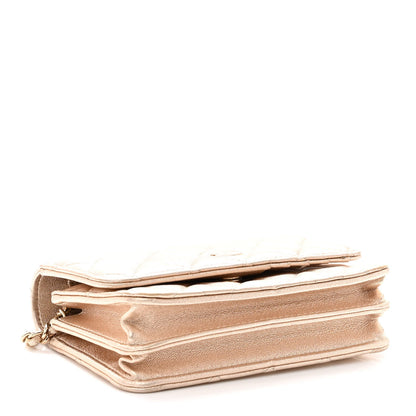 Chanel Metallic Lambskin Quilted Mini Wallet On Chain WOC Gold 4 of 10