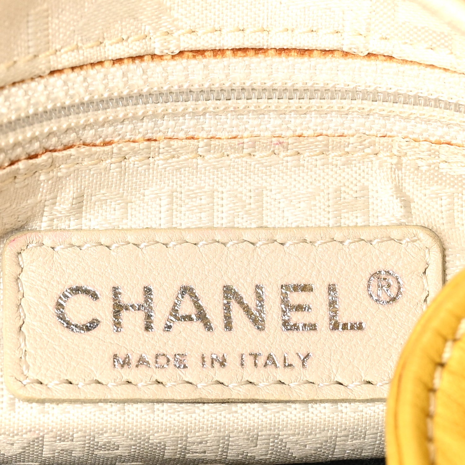 Chanel Calfskin Contrast Stitch Surpique Bucket Bag Yellow 6 of 10