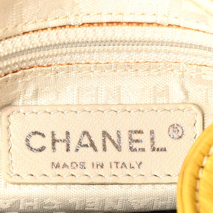 Chanel Calfskin Contrast Stitch Surpique Bucket Bag Yellow 6 of 10